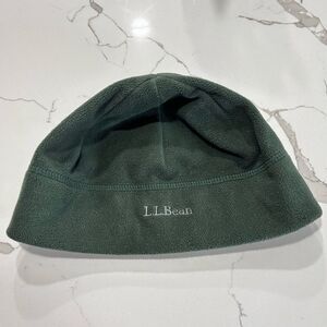 LL Bean Kids Dark Green Soft Fleece Beanie Winter Snow Ski Hat Unisex Size L/XL